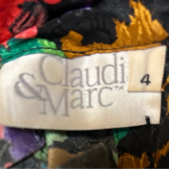 Vintage Claudia & Marc flowered blouse size 4 - Picture 5 of 5